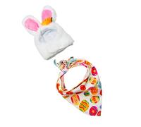 PLCPDM Costume da giardino alla moda per portico pasquale oche costume da giardino con cappello con orecchie da coniglio, sciarpa colorata accessorio per prati statua belle oche vestire