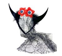 PLCPDM Dark Series - Fascia per capelli con corno da diavolo, per Halloween, spaventoso, bulbo oculare, cerchietto, feste, spettacoli teatrali, cosplay, copricapo