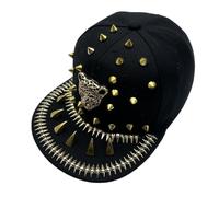 PLCPDM Elegante cappello da baseball con rivetto con fibbia regolabile Duckbill Punk uomo baseball per feste musica concerto cappello comodo vestibilità, Modello Leopard, Taglia unica