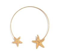 PLCPDM Elegante collana da donna con ciondolo a forma di fiore e stelle marine, ispirata alla spiaggia, regolabile, elegante gioiello da donna, Star, Metallo
