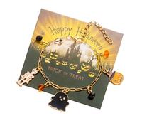 PLCPDM Eleganti Braccialetti in Lega Halloween con Ciondoli Staccabili Accessorio Unisex per Tutti I Giorni E Feste in Costume Catena Regolabile A Forma Pipistrello