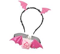PLCPDM Halloween Devil Costume Set Devil Bat Headband Choker In Pizzo Demoni Accessori Cosplay Per Carnivals Pups A Tema Accessori Per Feste Halloween