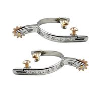 PLCPDM La Puntura Occidentale in Bronzo Presenta Un Accento d'Argento Tedesco Attrezzatura da Equitazione Vintage per Appassionati Speroni da Antichi con Accento d'Argento