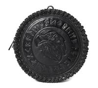 PLCPDM Marsupio vintage medievale goffrato nordico in pelle PU marsupio laterale per rievocazioni storiche e festival, Nero