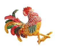 PLCPDM Pratica scatola di visualizzazione dei monili del gallo della lega con il dettaglio intricato elegante rivestimento accessorio caso per gioielli elegante rivestimento accessorio caso