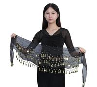 PLCPDM Sciarpa Anca Danza del Ventre con Gonna Sciarpa da Cintura con Moneta d'oro 72/98 per Le Donne Gonna Avvolgere Regali Costumi Pancia
