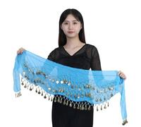 PLCPDM Sciarpa Anca Danza Del Ventre Con Gonna Sciarpa Da Cintura Con Moneta D'oro 72/98 Per Le Donne Gonna Avvolgere Regali Costumi Pancia