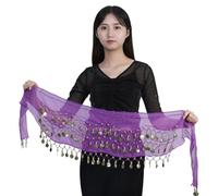 PLCPDM Sciarpa Anca Danza del Ventre con Gonna Sciarpa da Cintura con Moneta d'oro 72/98 per Le Donne Gonna Avvolgere Regali Costumi Pancia