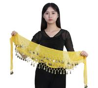 PLCPDM Sciarpa Anca Danza del Ventre con Gonna Sciarpa da Cintura con Moneta d'oro 72/98 per Le Donne Gonna Avvolgere Regali Costumi Pancia