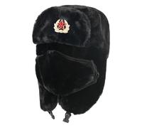 PLCPDM Sovietico Retro Lenin Cappello Regolabile Earflap Cap imitazione Pellicce Caldo Inverno Uso Esterno Faux Fur Cappello, Nero , Taglia unica