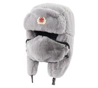 PLCPDM Sovietico Retro Lenin Cappello Regolabile Earflap Cap imitazione Pellicce Caldo Inverno Uso Esterno Faux Fur Cappello, Grigio chiaro, Taglia unica