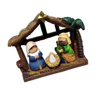 PLCPDM Tradizionale presepe di Natale, set di statuine in resina presepe sacra famiglia sculture in miniatura per esposizioni religiose festival presepe set regalo