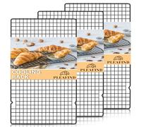 Pleafind Set di 3 griglia Forno, 40,2cm*25cm griglia Forno Universale in Acciaio Inox, griglia per Forno Nera per cuocere, Grigliare e asciugare, Lavabile in lavastoviglie