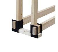 Pleasant Hearth Log Rack 4 staffe di Montaggio per scaffalatura, Nere Black