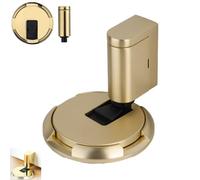 Pleasantk Door Wedge, Height Adjustable Door Wedge, Punch Free No Drilling Installation, Adjustable Magnetic Silent, Windproof Stable Secure for All Floor Types for Home Office Doorss (Brushed Gold)
