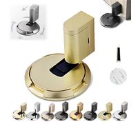 Pleasantk Door Wedge Stopper, 2025 New Door Wedge Stopper, Magnetic Door Stopper, Punch-Free Mechanical Silent Floor Door Stop, Adjustable Door Stop for Home Office Doors (Gold)