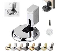 Pleasantk Door Wedge Stopper, 2025 New Door Wedge Stopper, Magnetic Door Stopper, Punch-Free Mechanical Silent Floor Door Stop, Adjustable Door Stop for Home Office Doors (Bright Silver)