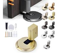 Pleasantk Door Wedge Stopper, Door Stopper Alarm Wedge, Door Stopper Wedges, Mechanical Door Stopper No-Drill Installation Windproof & Silent Secure Adjustable Height (Brushed Gold)