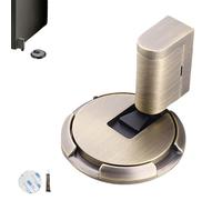 Pleasantk - Fermaporta a cuneo per porta, tecnologia di aspirazione a terra senza punzonatura, antivento e silenzioso, altezza regolabile, per casa, camera da letto, ufficio (bronzo)