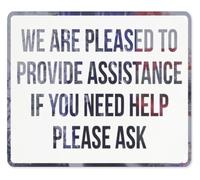 Please Ask For Assistance Retro Metal Sign 12x8 Inch