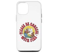 Please Be Careful With Fire Smokey Bear Vintage Sketch Custodia per iPhone 12/12 Pro