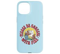 Please Be Careful With Fire Smokey Bear Vintage Sketch Custodia per iPhone 15