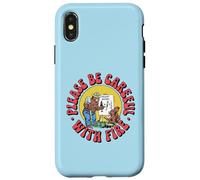 Please Be Careful With Fire Smokey Bear Vintage Sketch Custodia per iPhone X/XS