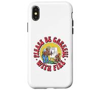 Please Be Careful With Fire Smokey Bear Vintage Sketch Custodia per iPhone X/XS