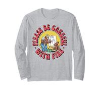 Please Be Careful with Fire Smokey Bear Vintage Sketch Maglia a Manica