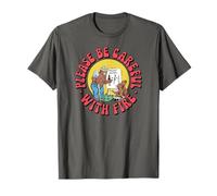Please Be Careful with Fire Smokey Bear Vintage Sketch Maglietta