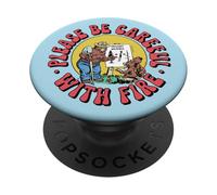Please Be Careful With Fire Smokey Bear Vintage Sketch PopSockets PopGrip Adesivo
