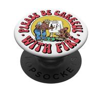 Please Be Careful With Fire Smokey Bear Vintage Sketch PopSockets PopGrip Adesivo