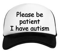 Please Be Patient I Have Autism Awareness Berretto da Baseball Unisex Ragazzi Nero Bianco Baseball cap Kids White Black