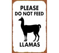 Please Do Not Feed Llamas Targa In Latta Impermeabile Cartello In Metallo Resistente Uv Targa In Metallo Per Club Casa Garage 20X30Cm