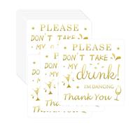 Please Don't Take My Drink I'm Dancing Card 10,2 cm impermeabile in lamina d'oro sottobicchieri per bevande cocktail per bere compleanno festa di nozze confezione da 25