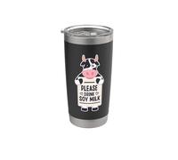 Please Drink Soy Milk A Base Vegetale Latte Vegano Bicchiere termico in acciaio inox doppia parete
