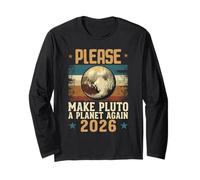 Please Make Plutone A Planet Again 2026 Lettera Messaggio Stile Maglia a Manica