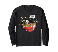 Please Ramen Calm Noodle Bowl Kawaii Pun Maglia a Manica
