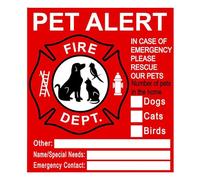 Please Rescue Our Pets - Adesivo di sicurezza antincendio per animali domestici | rimovibile resistente sbiadimento UV, in caso di emergenze pericolo animale domestico in casa cartello per