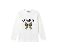 Please T-shirt bambina manica lunga panna 5a