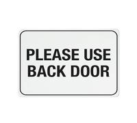 Please Use Back Door Sign For Business 8 "X12" alluminio antiruggine stampato UV