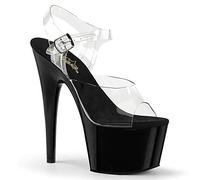 Pleaser Adore-708, Sandali Aperti Donna, Nero Trasparente, 37 EU