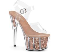Pleaser ADORE-708G Clr/Rose Gold Glitter UK 5 (EU 38)