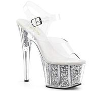 Pleaser ADORE-708G Clr/Silver Glitter Inserts UK 2 (EU 35)