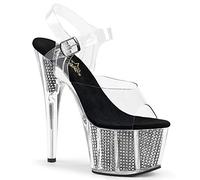 Pleaser Adore-708Srs, Sandali con Plateau Bambina, Trasparente Clr Blk SRS, 34 EU