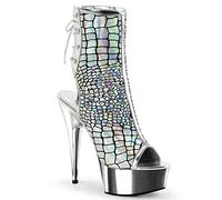 Pleaser Delight-1018hg, Stivali Donna, Argento, 36 EU