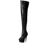 Pleaser DELIGHT-3000, Stivali Classici. Donna, Noir Blk STR Faux Leather Blk Matte, 38 EU