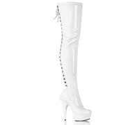 Pleaser Delight-3063, Stivali con Gambale Corto Donna, Bianco Bianco Wht STR Pat Wht, 37 EU