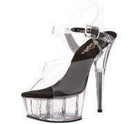 Pleaser - DELIGHT-608, Sandali da Donna, (Clear/Black/Clear), 37