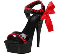 Pleaser DELIGHT-615 Blk-Red/Blk UK 8 (EU 41)